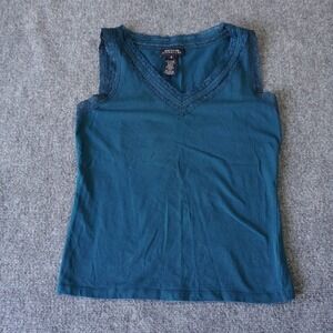 Jones New York Signature Teal Blue Lace Trim Tank‎ Top Women's S